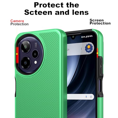 for Cricket Icon Plus 2026 Case with Screen Protector, ATT Verge 2 Dual Layer Case, Hybrid Protection, Hard PC Non-Slip Back & Soft Silicone Bumper,
