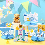12Pcs "It's a Boy" Baby Shower Honeycomb Centerpieces – Blue Table Decorations