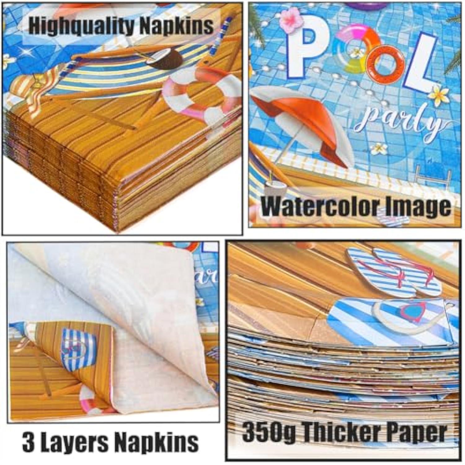 40Pcs End Of School Pool Party Plates And Napkins, Pool Party Decorations Schools Out For Summer Disposable Plates Napkins Tableware Set For Summer Birthday Supplies