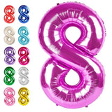 40-Inch Rosy Purple Foil Number 8 Balloon for Birthday and Party Celebrations