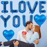 Blue Heart Balloon Valentine Balloons Blue I Love You Balloons For Anniversary Party Decor Wedding Party Supplies Bride Shower Valentines Day Decorations Party Balloon Set-10 Pcs