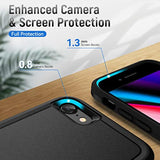 For Iphone Se 2022/2020/Se3/Iphone 7/8 Case With Screen Protector,[Military Grade Drop Tested] Heavy-Duty Tough Rugged Shockproof Protective Phone Case For Phone Se/8/7, Black
