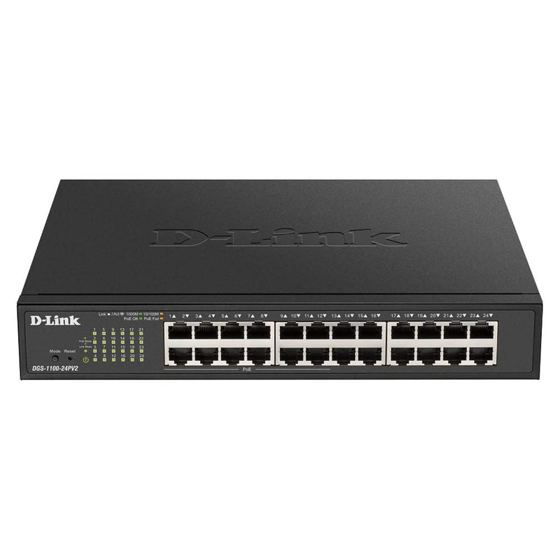 D-Link Ethernet Switch, 24 Port Easy Smart Managed Gigabit Switch w/ 12 PoE+ P