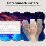 Large Wavy Shape Mouse Pad – Non-Slip Extended Gaming & Office Desk Mat, 31.5 X 11.8 In, Durable Waterproof Keyboard & Mouse Mat For Laptop, Desktop & Multi-Monitor Setup,Stunning Nebula Space
