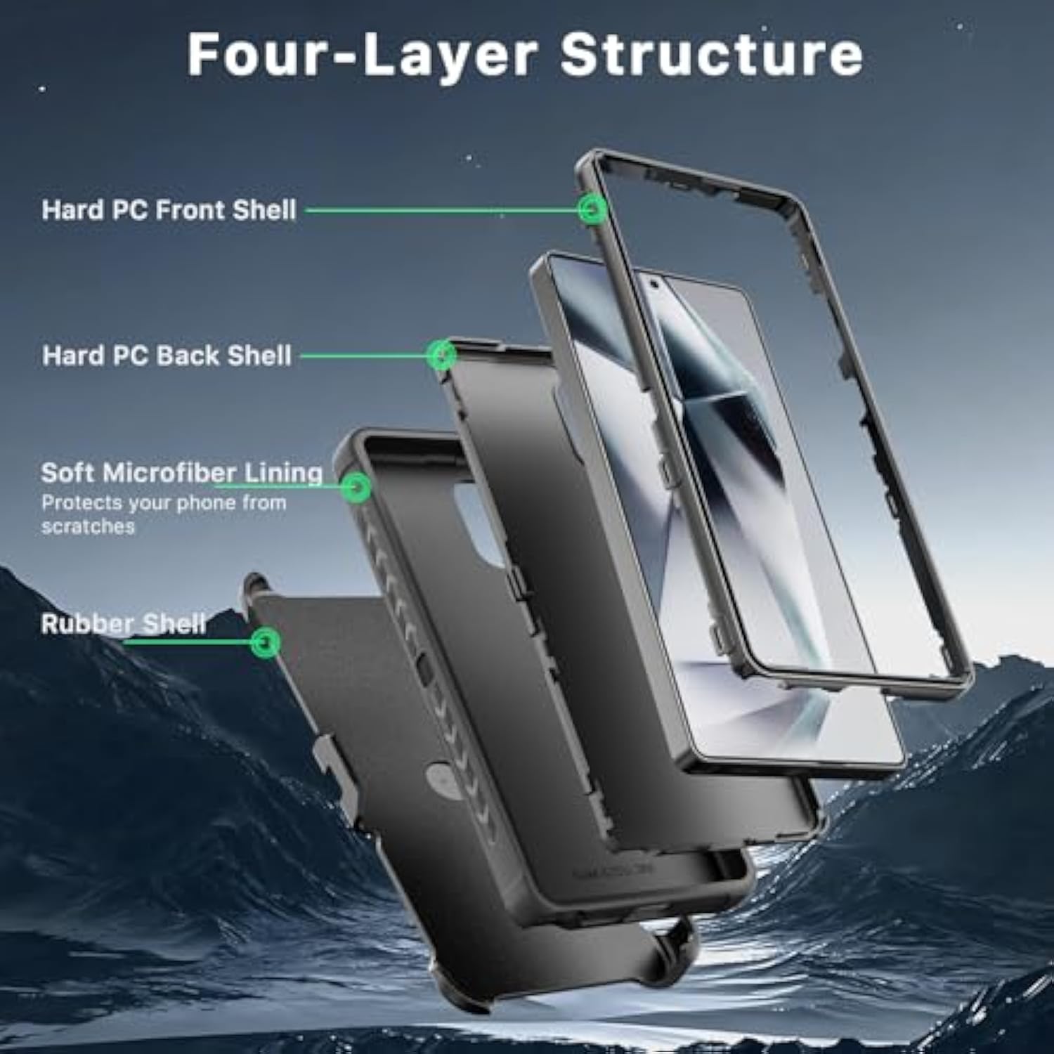 Maverick Series For Samsung Galaxy S25 Ultra Case With Belt Clip Holster, 6.9 Inch, Heavy Duty Military Grade Drop Protective Case W 360° Rotating Stand (No Screen Protector) Black