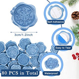 80Pcs Christmas Wax Seal Stickers Snowflake Envelope Seal Stickers 3D Blue Snowflake Self-Adhesive Embossed Stickers For Xmas Winter Greeting Invitation Cards Packages Gift Decor, 4 Design