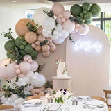 Avocado Green Peach Balloon Garland Arch Kit 143Pcs Balloon Kit For We