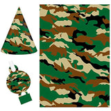 Camo Party Decorations Kit – Complete Camouflage Birthday Party Supplies With Hats, Blowouts, Treat Bags, 14 Swirls, Pennant Banners & Backdrop For Army, Military, Hunting, Going Away Parties