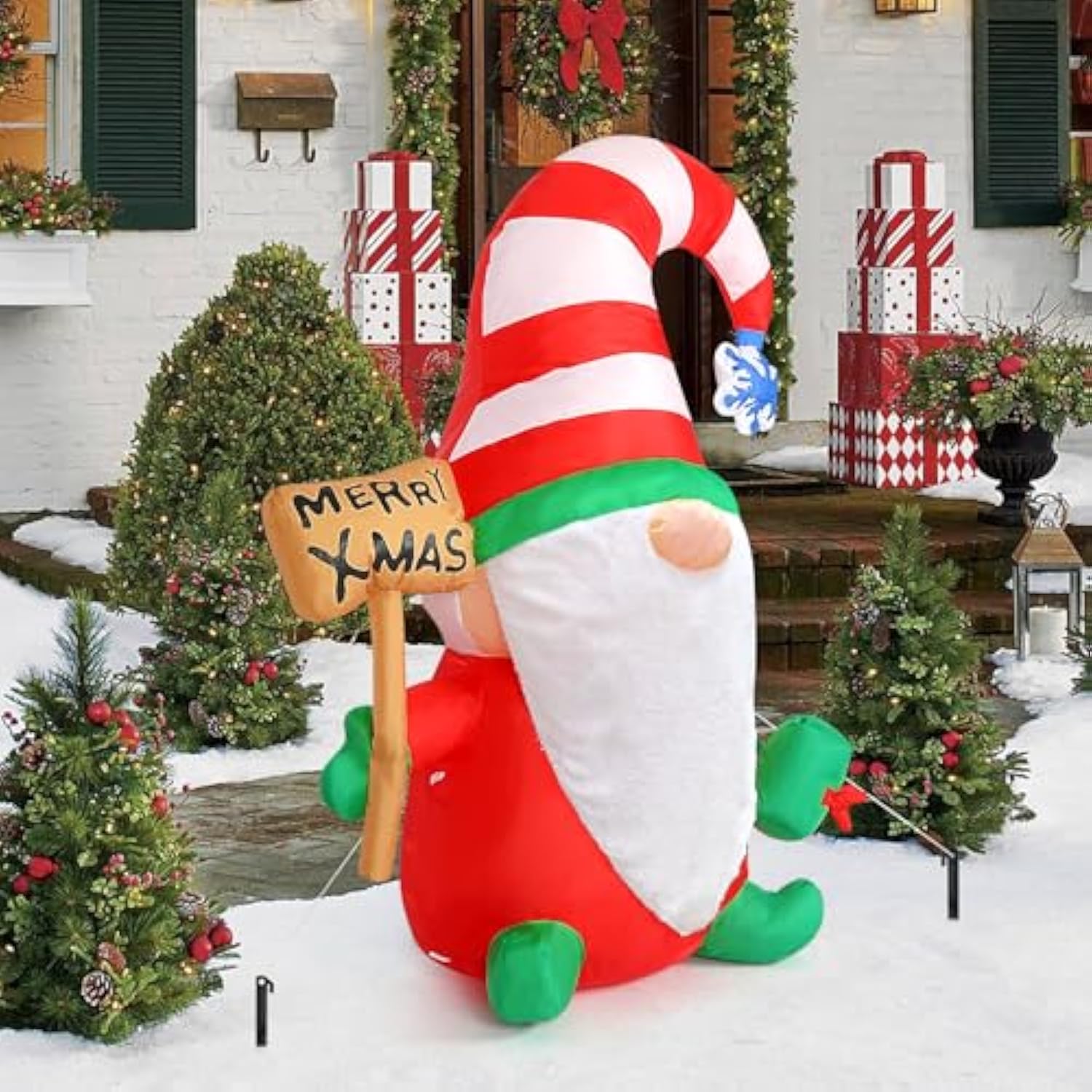 Christmas Inflatables Gnome, 4Ft Blow Up Christmas Gnome Outdoor Decorations, Inflatable Yard Decoration, Christmas Holi