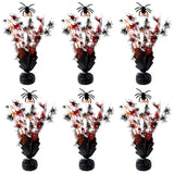 6pcs Halloween Table Centerpieces Spider Metallic Foil Glitter Decorations