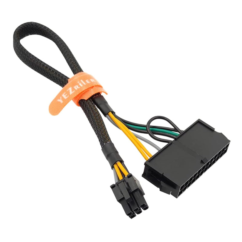 24 Pin To 6 Pin Atx Psu Power Adapter Sleeved Cable For Dell Motherboard With