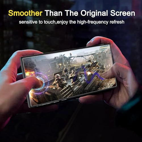 [2 Pack Screen Protector for  Galaxy S24 6.8 Ultra -Inch, HD Clear Tempered Glass Film [100% Fingerprint ID Compatible], Transparent