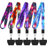 5 Pcs Crossbody Cell Phone Lanyards Universal Adjustable Neck Strap And Phone Patches Compatible With Most Smartphones(Star Pattern,Mixed Color)