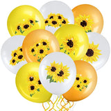 45 Pieces Sunflower Balloons Decorations 12 Inch Sunflower Yellow White Balloons For Summer Honeybee Themed Party Baby Shower Birthday Wedding Party Decorations Supplies