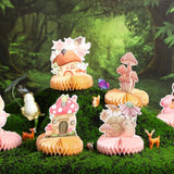9 Pcs Fairy Party Decorations Fairies Honeycomb Centerpieces First Birthday Baby Shower Table Decor 3D Fairyland Mushroom Frog Paper Centerpieces For Home Forest Wonderland Supplies