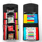Gift Bag Organizer Wrapping Paper Storage Container Christmas Gift Wrap Holder (Black)