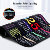 2025 Calendar Mouse Pad With Stitched Edge, 10.2X8.3X0.1 Inch Holidays Mouse Pad With Non-Slip Rubber Base, Quality Creative Mousepads For Computers Laptop Office Outdoor
