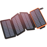 Solar Charger 25000Mah, Outdoor Usb C Portable Power Bank With 4 Solar Panels, 3A Fast Charge External Battery Pack With 3 Usb Outputs Compatible With Smartphones, Tablets, Etc.
