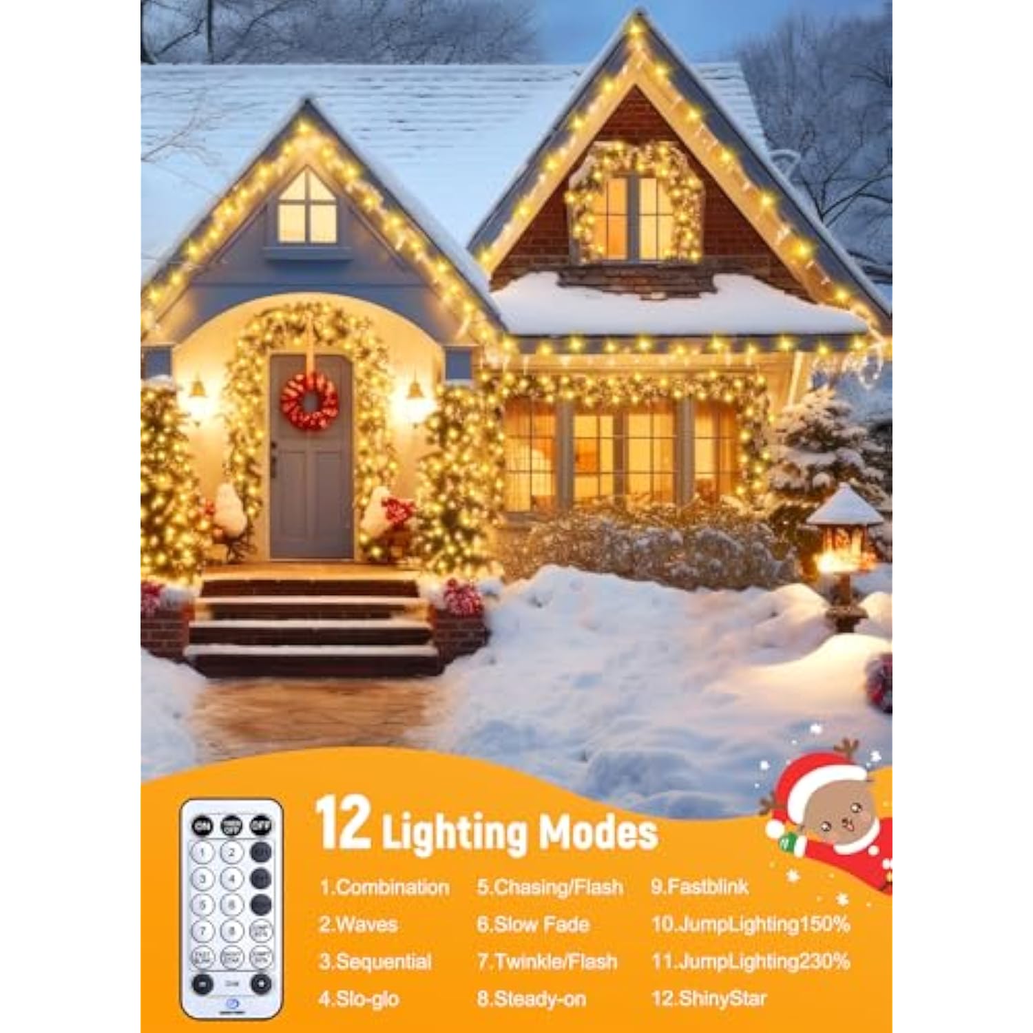 Cluster-Lights-Christmas-Tree-Lights-Outdoor, 1000 Led 50 Ft Christmas Firecrackers String Lights, 12 Modes Timer Remote Waterproof Plug In Twinkle Fairy Lights For Xmas Tree Garland Window Party