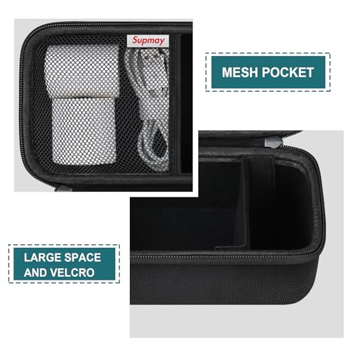 Hard Carrying Case For Supvan T50M Pro Bluetooth Label Maker Machine, Inkless Labeler Storage Travel Holder Fit Label Tape, Charging Cable, User Manual, Black