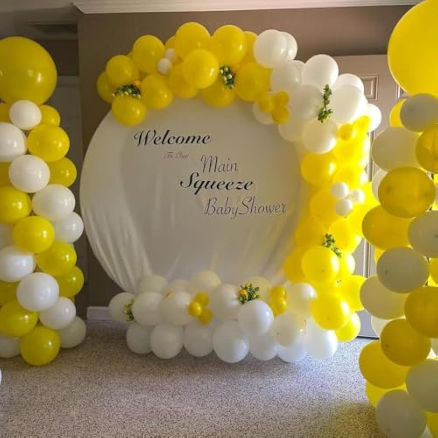 Yellow And White Balloons, 60Pcs 12 Inch Yellow White Balloons Latex Helium Party Balloon For Birthday Baby Shower Sunflower Honeybee Theme Engagement Anniversary Bachelorette Party Supply Decoration