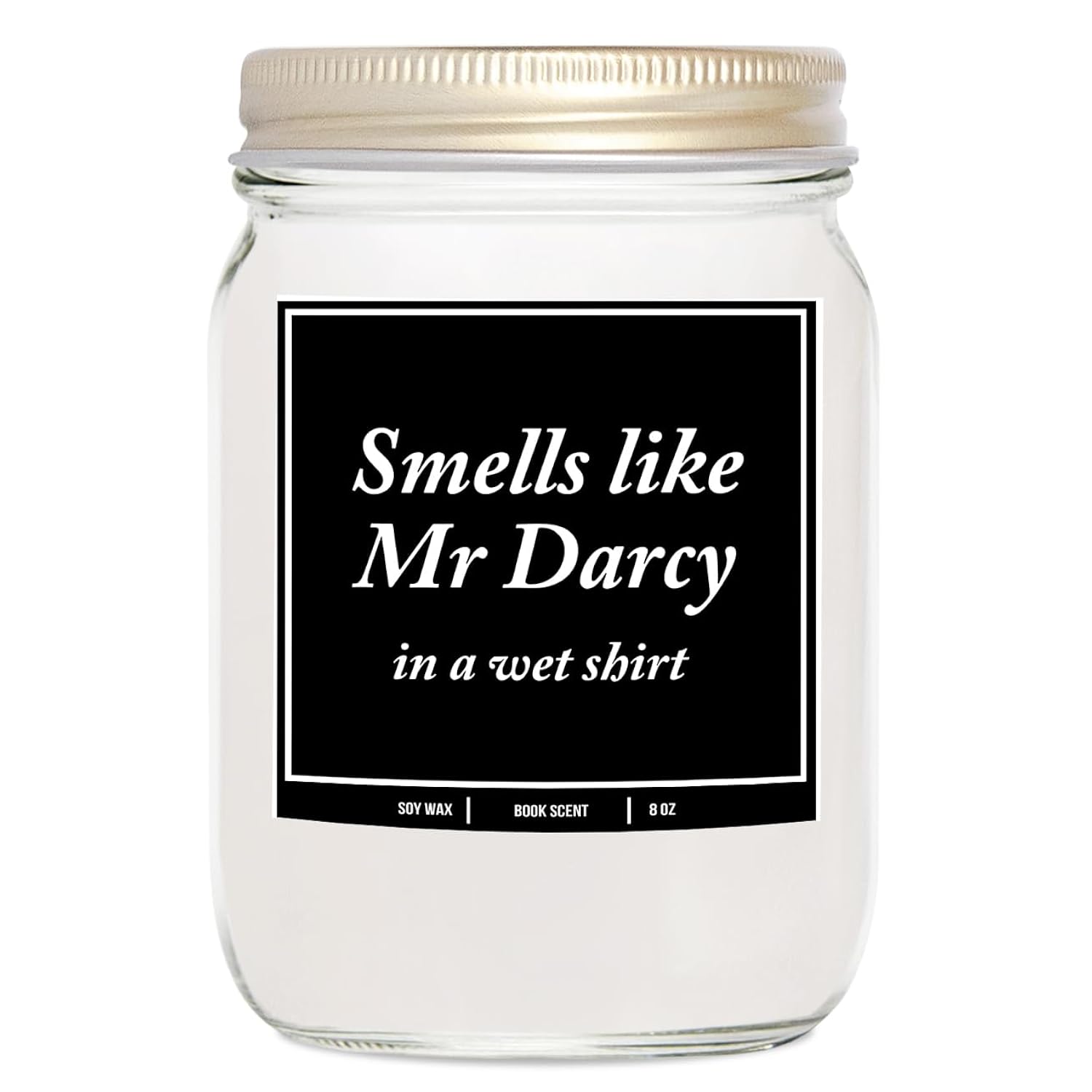 You Nique Designs Pride And Prejudice Gifts, Jane Austen 8Oz Candle, Cool Gifts For Bookworms, Book Themed, Bookish Presents For Book Readers, Unique Bookworm Surprise