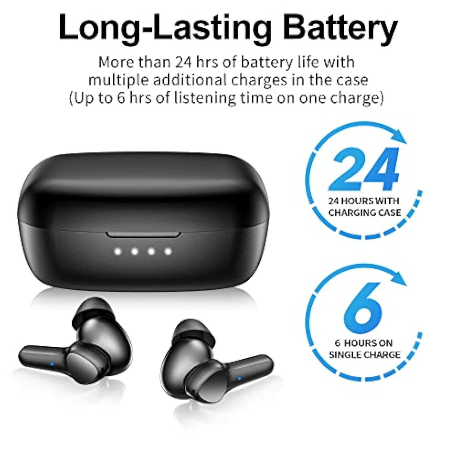 Wireless Earbuds,Immersive Sound Premium Deep Bass Hi-Fi Stereo Headset Ipx8 W