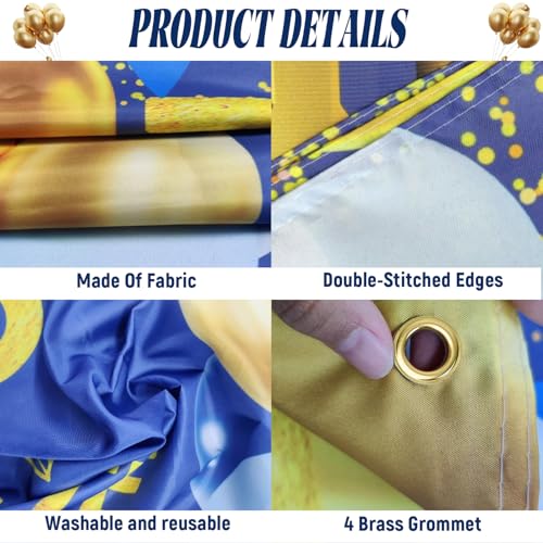 We Appreciate You Banner - Thank You for All You Do Backdrop (Blue Gold, 72x44 inches) - Appreciation Party Decorations for Teacher, Employee, Staff, Doctor, Nurse, Volunteer, Pastor - Reusable Retirement, Graduation, CNA Week, Ceremony Decor