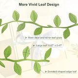 Leaf Ribbon, 20Yards Artificial Green Ribbons For Crafts, Grass Olive Green Leaf Trim Rope For Baby Shower Wedding Party Wrapping Home Decor Wreath Garland