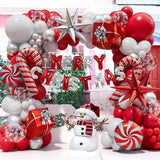 Christmas Balloon Garland Arch Kit, with Merry Christmas Banner Balloon