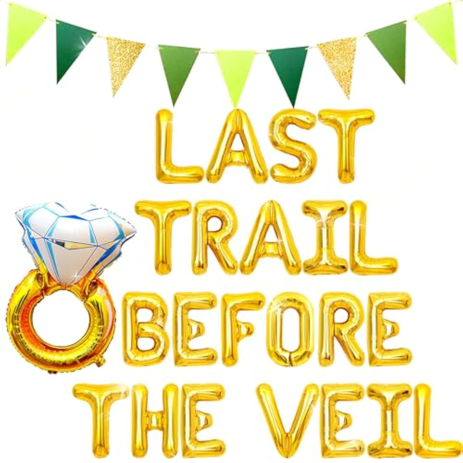 Gold Mountain Bachelorette Party Decorations Last Trail Before The Veil Banner Balloon Hiking Bachelorette Party Decorations Supplies Mountain Wedding Bridal Shower