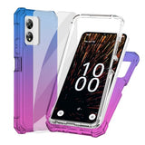 For Boost Summit 5G Cell Phone Case, With Screen Protector, Dual Layer Protective, Shockproof Corner Tpu Bumper, Slim Silicone Heavy Duty Cover For Boost Mobile Summit 5G-Blue