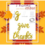 Give Thanks Letter Balloons Banner 18 Inch Gold Foil Thanksgiving Party Decorations