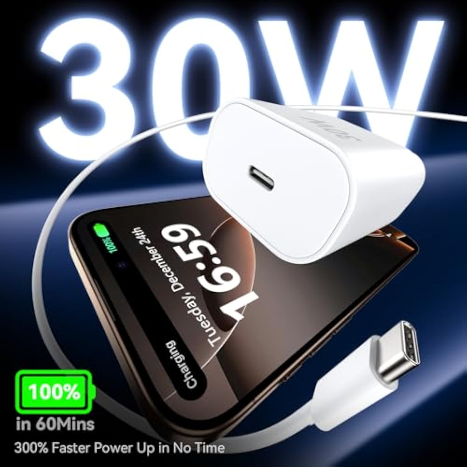 Iphone 17 16 15 Pro Max Charger Fast Charging, 30W Usb C Charger Type C Chargers Fast Charging Block With 6.6 Ft&10 Ft Long Cable Cord For Iphone 17 Pro Max/17 Pro/17/Air/16 Pro Max/16Pro/16/15/Promax
