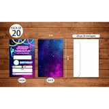 Bounce House Birthday Party Invitations, Trampoline Jump Invites, Teenagers Party Decorations - 20 Cards With Envelopes (012)