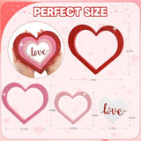 Wooden Hearts Valentine'S Day Decorations Indoor, Wood Heart Blocks Tiered Tray Decor Set Of 4, Red Pink White Valentine Decoration For Table Desk Home Party Office Shelf Door (Glitter)