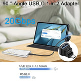 90 ° Angle Usb C 1 In 2 Adapter Usb C 3.1 Male To Usb C 3.1+Usb 2.0 Dual Femal