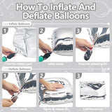 25 Silver Foil Square Balloons – Backdrop & Arch Kit for Party, Wedding, Shower and Events