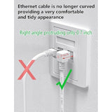 2Pack 90 Degree Cat6 Ethernet Cable White 10Ft-Up Angle, Cat 6 Right Angle Eth