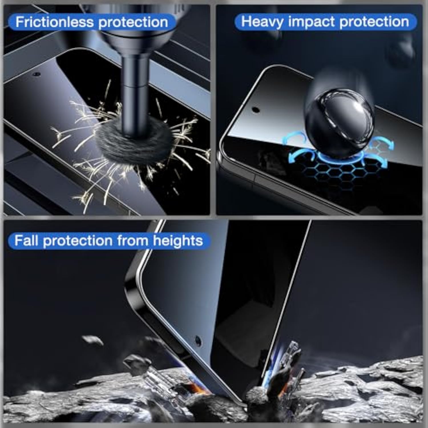 Pixel 9/9 Pro Privacy Screen Protector, 9H Tempered Glass, Fingerprint Unlock