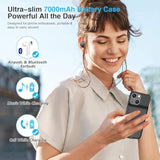 Battery Case For Iphone 13/13 Pro/14/14 Pro,Upgrated Powerful 7000Mah Charging Portable Rechargeable Charger Case Cover For Iphone 13/13 Pro/14 Pro/14 Charging Case-Black