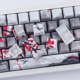 Pbt Keycaps - Side Print Keycap Set,135 Keys Double Shot Shine Through Landscape Painting Custom Keycaps,Cherry Profile Keyboard Key Caps For Cherry Mx Switches Mechanical Keyboards