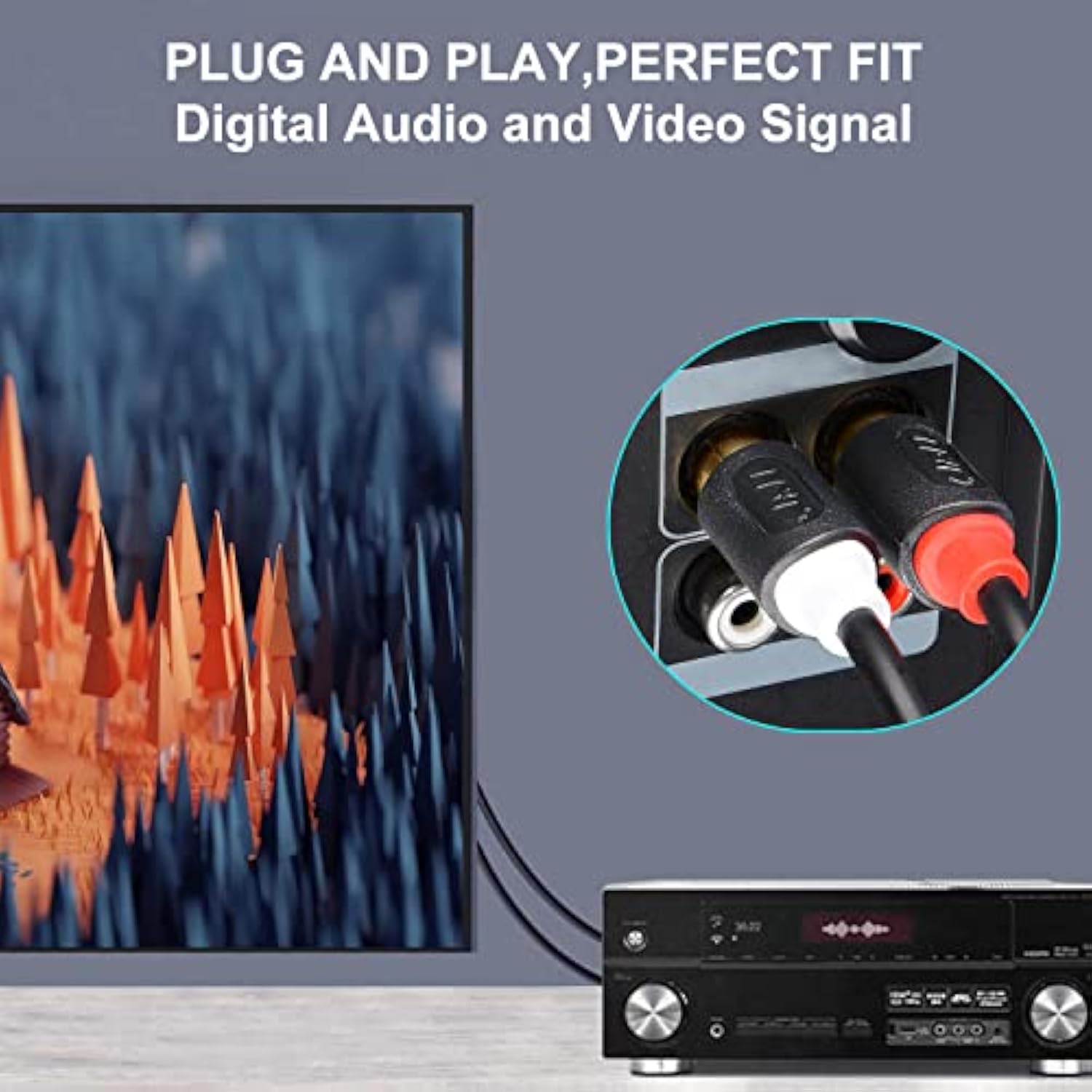 Dual 1/4 Inch Ts To Dual Rca Stereo Audio Interconnect Cable, Gold Plated Audiowave Series 2 X 6.35 Mm Male Ts To 2 Rca Male Pvc Shelled Adapter Cable, 6 Feet