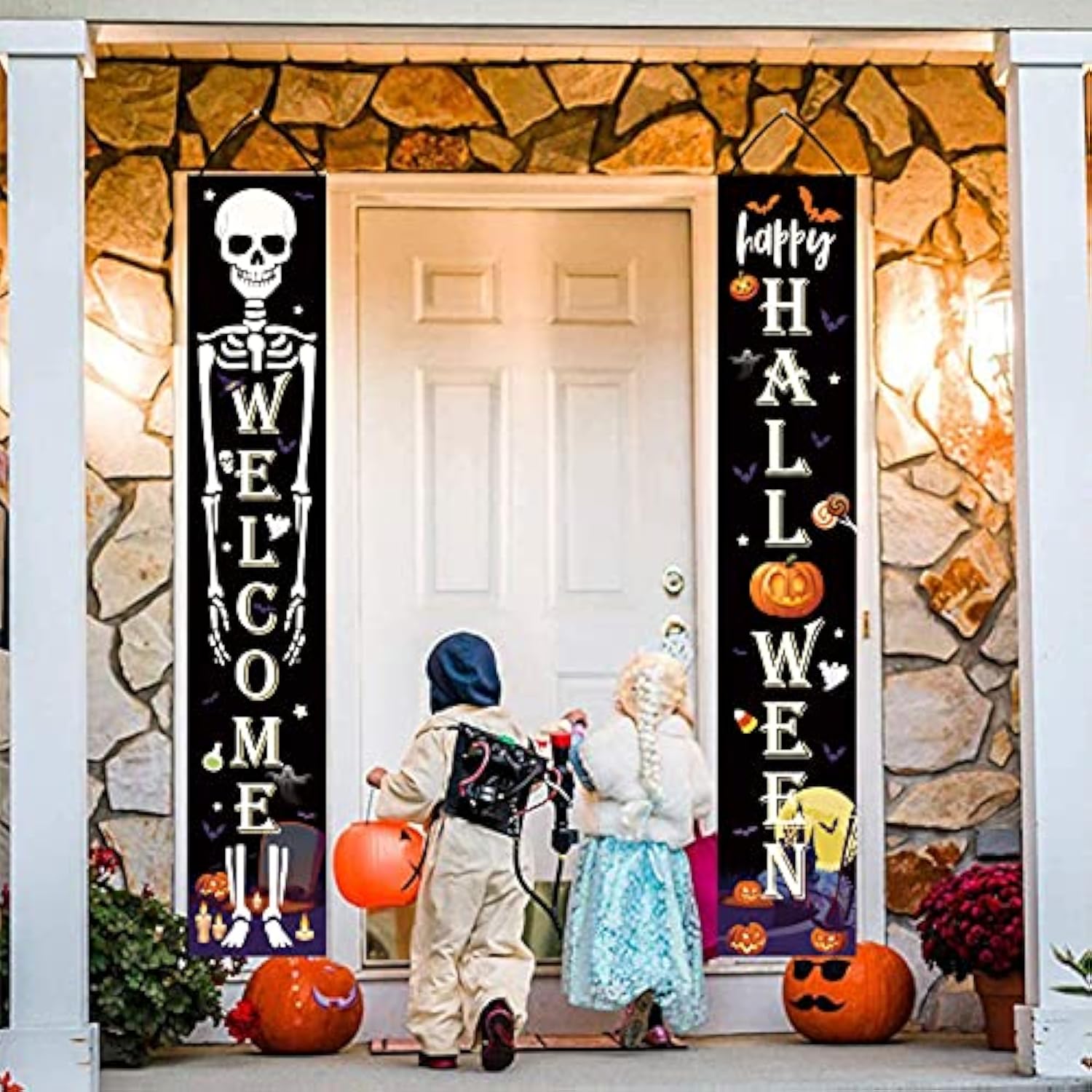 Halloween Decorations Outdoor Indoor Welcome Banners Porch Signs Yard Party Decor