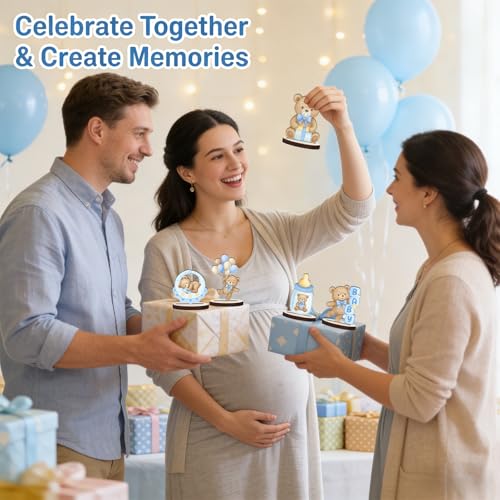 Baby Shower Centerpieces for Tables, Bear Table Decorations 12 Pcs