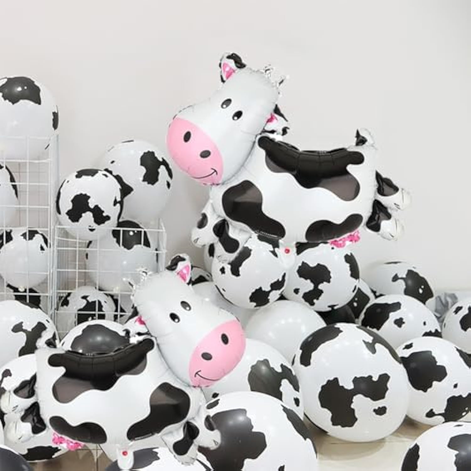 100 Pcs Cow Print Balloons, 2 Pcs Big Cow Balloons 12 Inch Cow Balloon Children'S Party Cowboy Theme Birthday Party Girl'S First Birthday Granary Farm Animal Theme Party Decorative Supplies