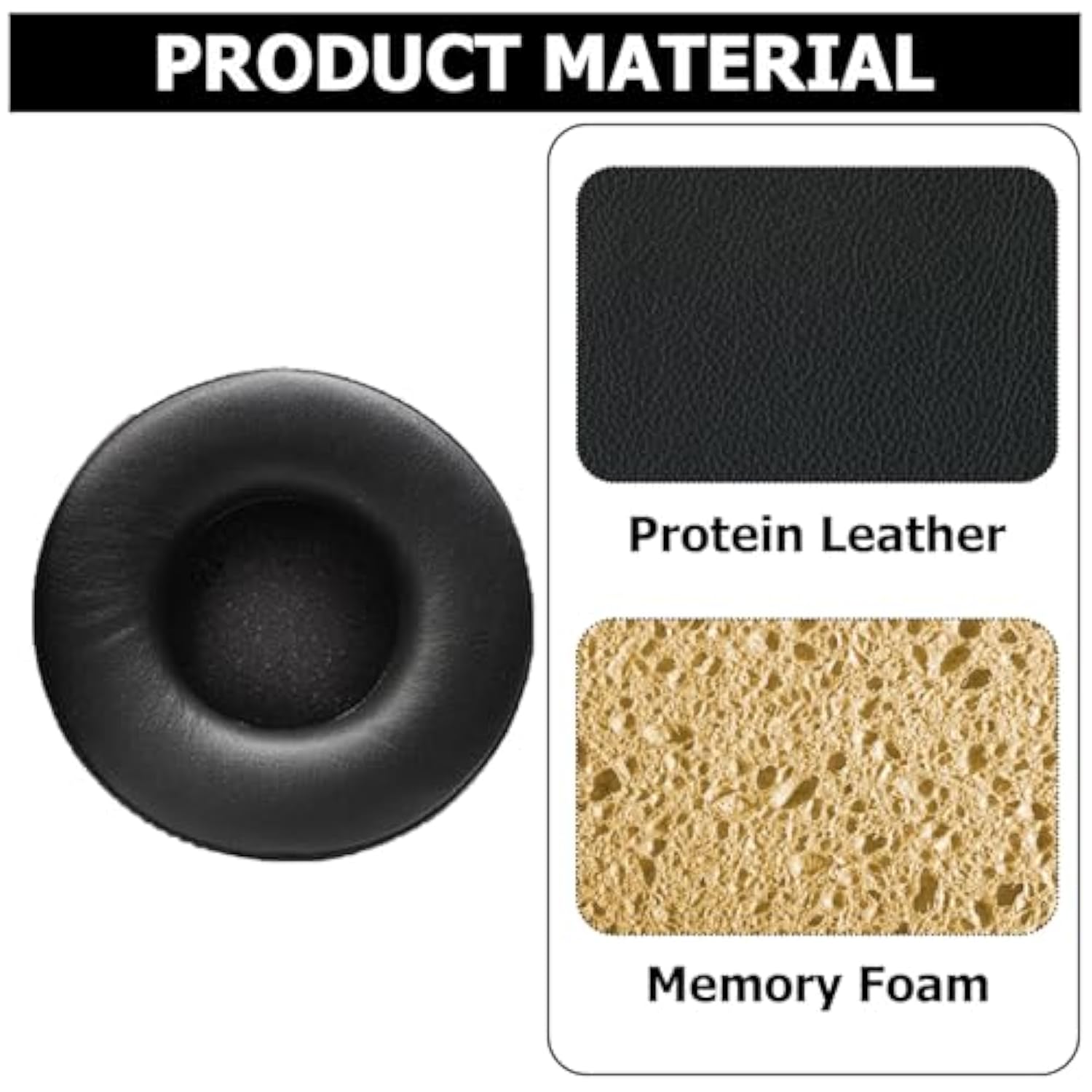 K72 Replacement Ear Pads Noise Canceling Ear Cushions Quite-Comfort Thickened Pu Leather Ear Cushion Cover Earmuff Repair Part For Akg K52 K72 K92 Over-Ear Headphones(Black)