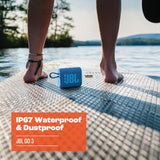 JBL Go 3 Eco - Portable Mini Bluetooth Speaker, big audio and punchy bass, IP67 waterproof and dustproof, 5 hours of playtime, Made in part with recycled materials (Eco Green)