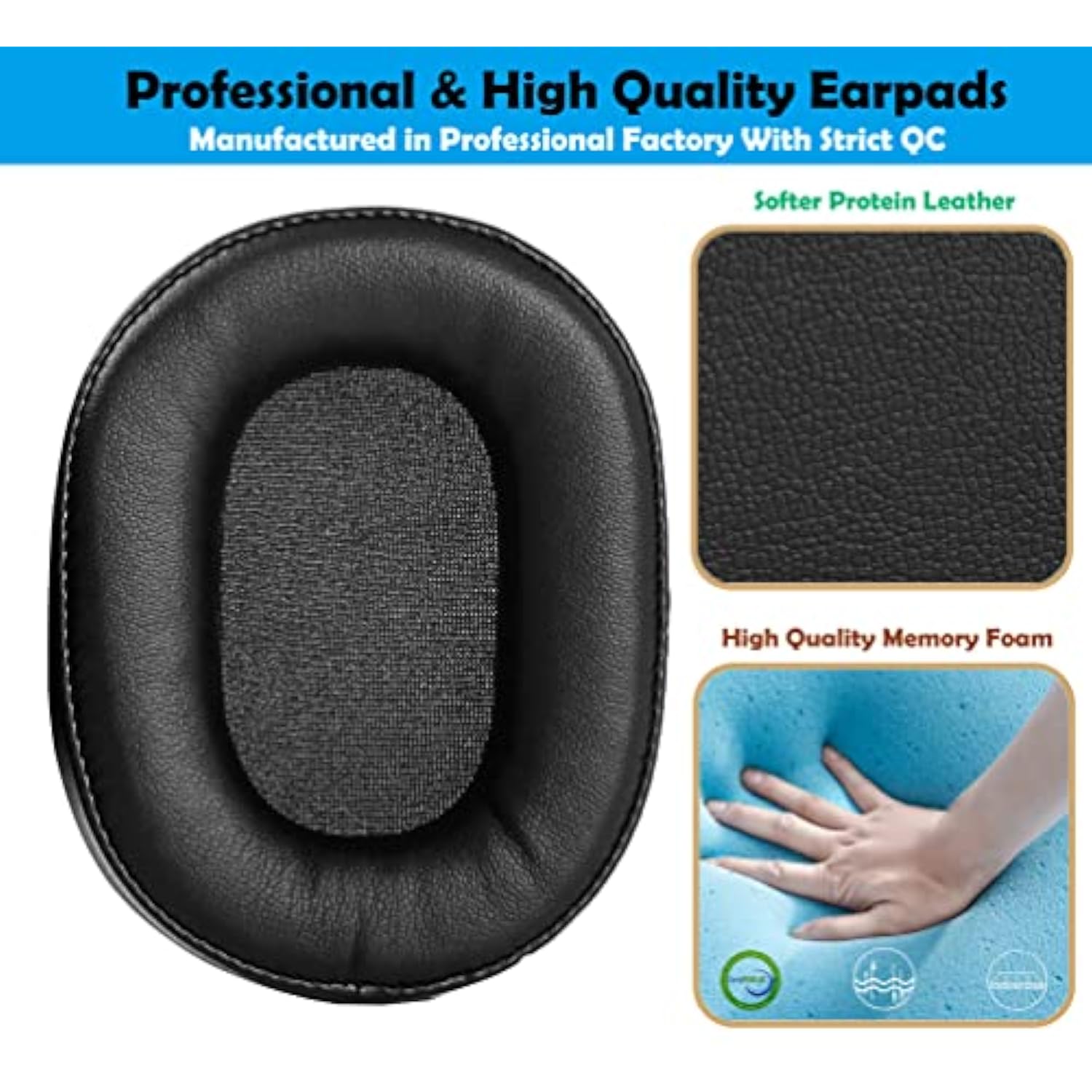 Pm-3 Professional Headphone Earpads Headset Cushions Replacement Compatible With Oppo Pm3 Pm 3 Headphones,Ear Pads Cushions With Comfortable Leather And Memory Foam