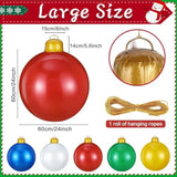 5 Pcs 24 Inch Inflatable Christmas Ornaments Oversized Hanging Christmas Balls Outdoor Christmas Decorations For Xmas La